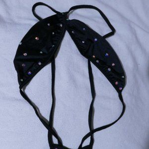 Black Slingshot with Rhinestones